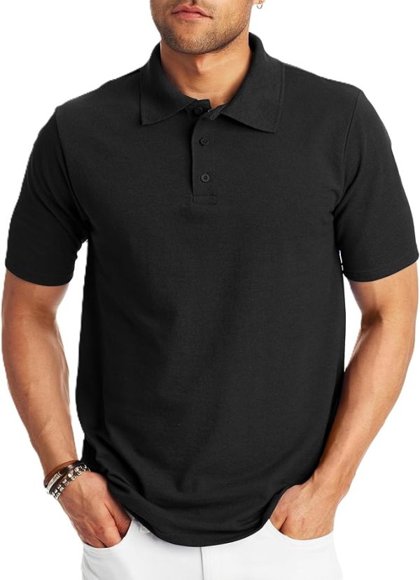 Hanes Men’s X-Temp Short Sleeve Polo Shirt, Midweight Men's Shirt