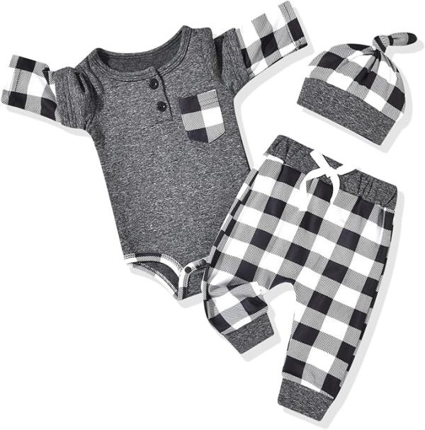 Aalizzwell Newborn Infant Baby Boys Fall Winter Outfit